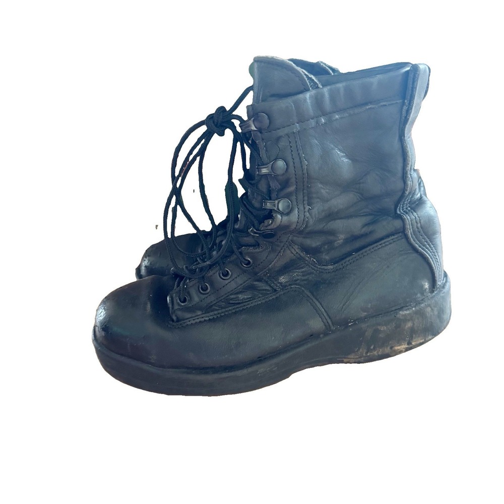 WELLCO MADE IN USA NAVY STYLE STEEL TOE SAFETY FLIGHT DECK BOOTS SIZE 7.5 READ